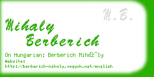 mihaly berberich business card